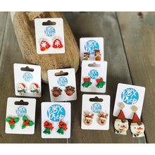 Christmas Green Bell Polymer Clay Stud Earrings - OBX Prep