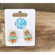 Mini Christmas Polymer Clay Gingerbread Man Earrings - OBX Prep