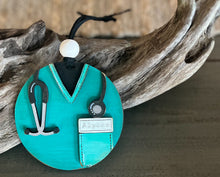 Personalized Nurse Ornament | Hand-Painted Scrubs Christmas Ornament | Baltic Birch Wood | OBX Made Gift for Healthcare Workers