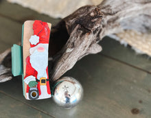 Santa Claus Christmas Hair Claw Clip – Hand-Painted Wooden Design (4 Inches).