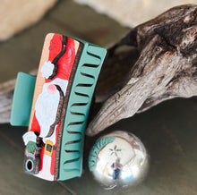 Santa Claus Christmas Hair Claw Clip – Hand-Painted Wooden Design (4 Inches).