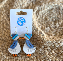 Winter Goose Dangle Earrings – Hand Painted Baltic Birch | OBX Handmade