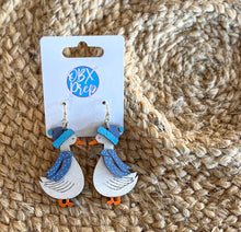 Winter Goose Dangle Earrings – Hand Painted Baltic Birch | OBX Handmade