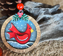 Cardinal Remembrance Hand-Painted Ornament.