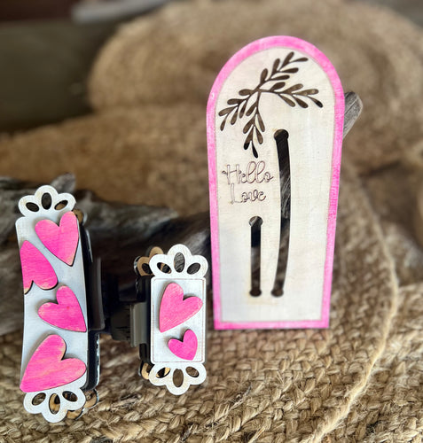 Hello Love Valentine's Day Heart Hair Claw Clip Gift Set
