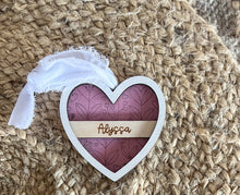 Personalized Valentine’s Heart Ornament, Bag Tag & Car Charm