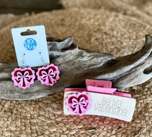 Valentine's Day Hand Painted Dangle Heart Earrings