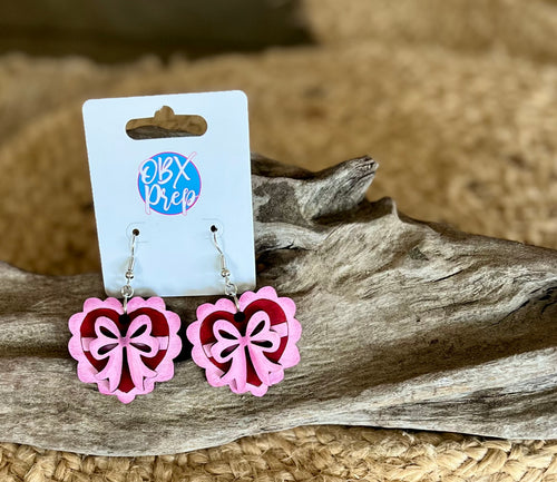 Valentine's Day Hand Painted Dangle Heart Earrings
