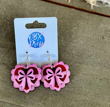 Valentine's Day Hand Painted Dangle Heart Earrings