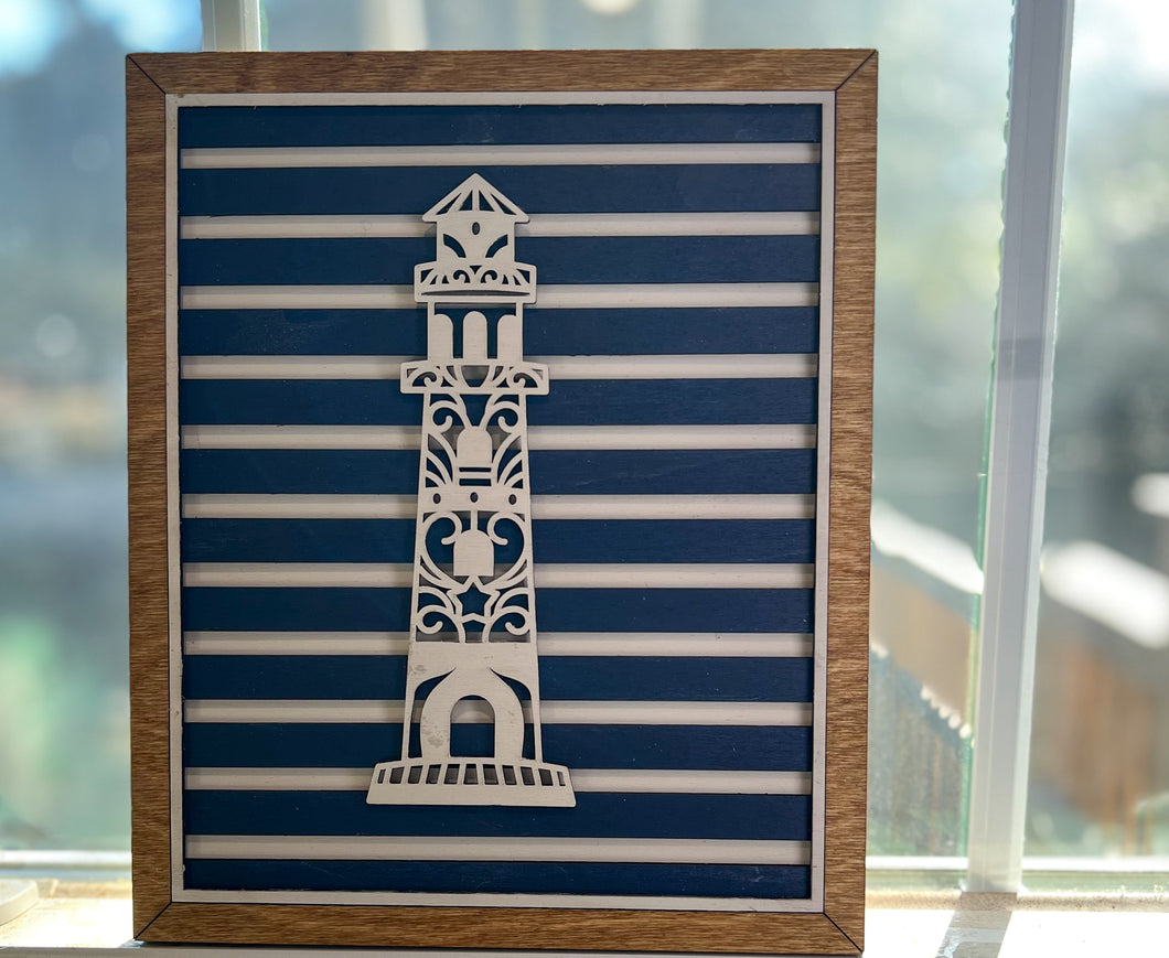 Layered Nautical Wood Sign | Hand Painted Baltic Birch | Coastal Wall Decor | OBX Handmade