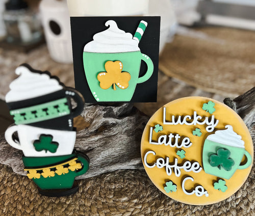 St. Patrick's Day Tiered Tray Set - Irish Latte Theme.