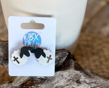 The Lord is My Shepherd Dangle and Stud Earrings, Cross Earrings, and Lamb Earrings.