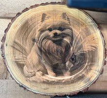 Personalized Engraved Wood Slice - Pet Breed and Name.