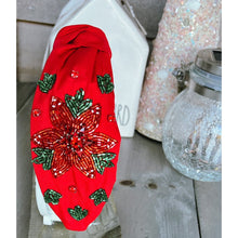 Christmas Glam Poinsettia Beaded Headband - OBX Prep Exclusive - OBX Prep
