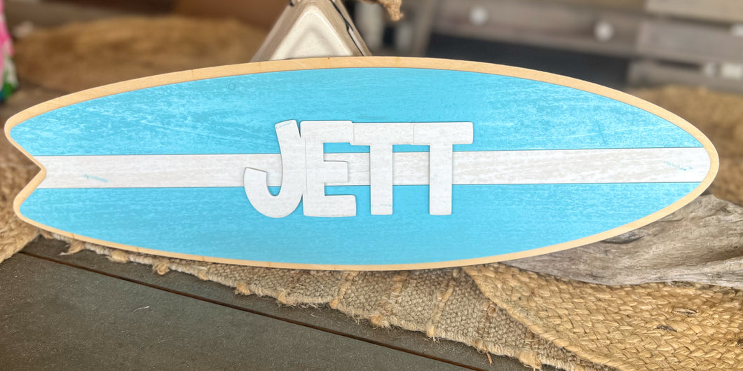 Handcrafted Personalized Surfboard Wood Sign