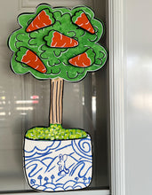 Preppy Easter Boxwood Tree Door Hanger – Hand-Painted Chinoiserie Charm! 🐰🌿🎀.