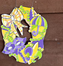 Hand-Painted Mardi Gras King Cake Door Hanger – Festive & Fun! 🎭💜💛💚.