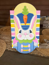 Easter Bunny Nutcracker Door Hanger – Hand Painted Spring Porch Sign – Handmade in the OBX