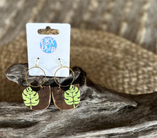 Handmade Hand-Painted Monstera Leaf Wood Earrings – Tropical & Chic! 🌿✨.