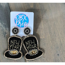 New Year Hat Seed Beaded Earrings - OBX Prep
