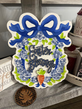 Hand-Painted "Easter Blessings" Hydrangea Door Hanger – Preppy Spring Decor 🌸✨