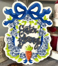 Hand-Painted "Easter Blessings" Hydrangea Door Hanger – Preppy Spring Decor 🌸✨.