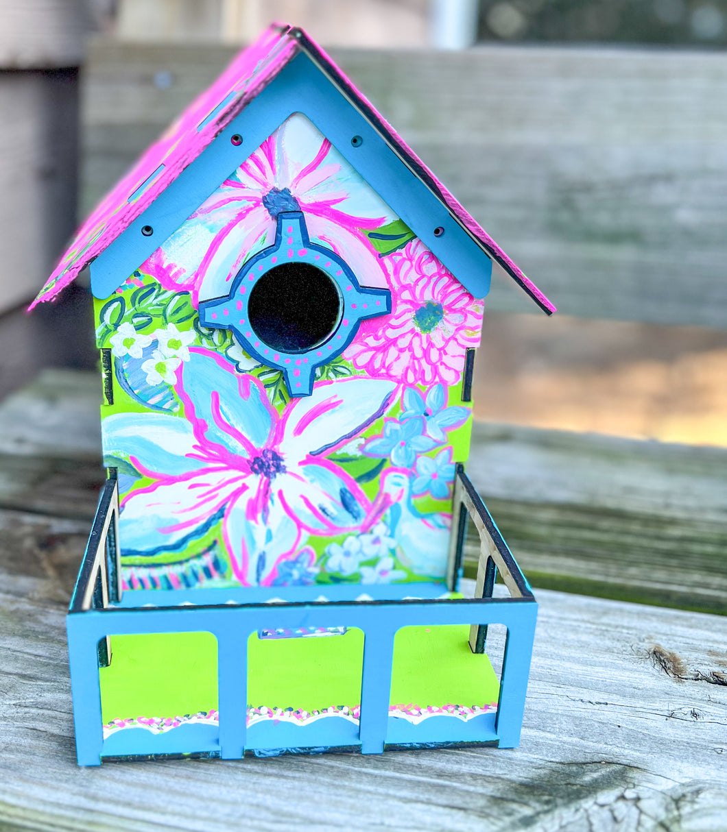 Handmade Coastal Prep Birdhouse – Outer Banks Inspired 🌊🏡🐦