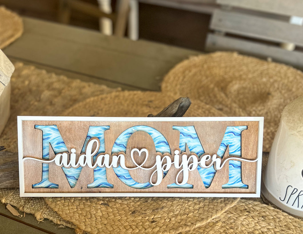 Personalized Mom Name Sign with Kids Names | Custom Mother’s Day Gift