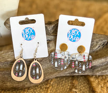 Lighthouse Acrylic Hoop Earrings | Coastal Dangle Earrings with Gold Stud