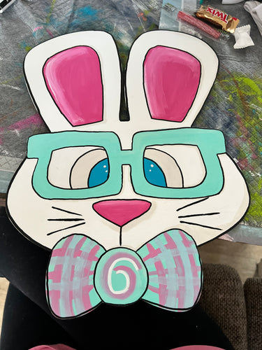 🐰💐 Hand-Painted Easter Bunny Door Hanger 💐🐰