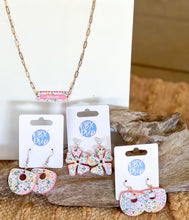 Personalized Floral Name Necklace | Custom Acrylic Pendant Necklace | Gold or Silver Paperclip Chain | Coastal Garden Collection Gift for Mom