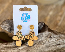 ✝️✨ Hand-Painted Wooden Cross Earrings with Gold Stud Topper ✨✝️