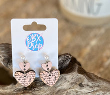 💖🌸 Preppy Pink Hand-Painted Wooden Heart Earrings 🌸💖