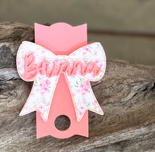 Personalized Tumbler Topper with Bow | Custom Acrylic Cup Charm Lid Accessory