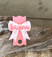 Personalized Tumbler Topper with Bow | Custom Acrylic Cup Charm Lid Accessory