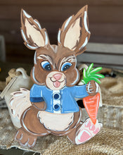 Hand-Painted Birch Wood Spring Vintage Rabbit Door Hanger