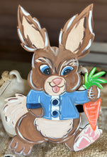 Hand-Painted Birch Wood Spring Vintage Rabbit Door Hanger