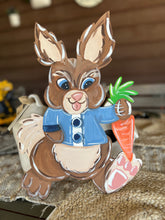 Hand-Painted Birch Wood Spring Vintage Rabbit Door Hanger