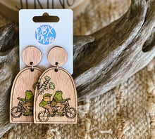 Hand-Painted Frog and Toad Birch Wood Earrings – A Nostalgic Storybook Treasure
