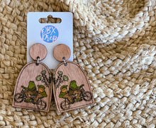 Hand-Painted Frog and Toad Birch Wood Earrings – A Nostalgic Storybook Treasure
