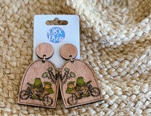 Hand-Painted Frog and Toad Birch Wood Earrings – A Nostalgic Storybook Treasure