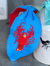 Lobster Seed Beaded Light Blue Turban Headband S
