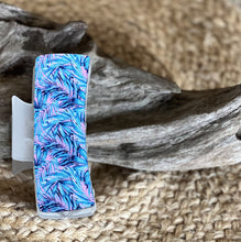 🌴 Purple & Blue Palm Tree Leather Hair Claw – Handmade in the Outer Banks.