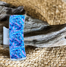 🌴 Purple & Blue Palm Tree Leather Hair Claw – Handmade in the Outer Banks.