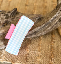 Blue Gingham Hair Claw | Coastal Hair Clip | Preppy Coastal Hair Accessory | Pastel Blue Hair Claw | Coastal Garden Collection