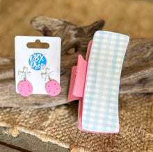 Blue Gingham Hair Claw | Coastal Hair Clip | Preppy Coastal Hair Accessory | Pastel Blue Hair Claw | Coastal Garden Collection