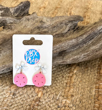 Pink Sand Dollar Earrings | Coastal Earrings with White Bow Studs | Beach Jewelry | Preppy Coastal Earrings | Coastal Garden Collection