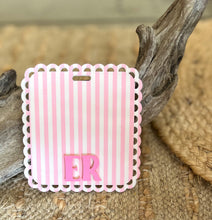 Personalized Scalloped Badge Buddy | Coastal Badge Reel Backer | Nurse Badge Buddy | Teacher Badge Tag | Preppy Coastal Name Badge