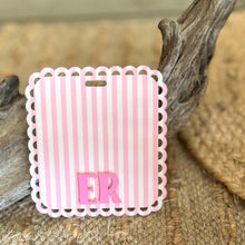 Personalized Scalloped Badge Buddy | Coastal Badge Reel Backer | Nurse Badge Buddy | Teacher Badge Tag | Preppy Coastal Name Badge