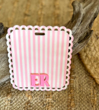 Personalized Scalloped Badge Buddy | Coastal Badge Reel Backer | Nurse Badge Buddy | Teacher Badge Tag | Preppy Coastal Name Badge